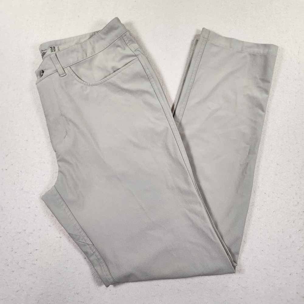 Straight Down Golf Pants 32x32 Mens Performance Slim Fit Gray Stretch Polyester